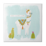 Pom Pom Llama Rama - Whole Lotta Llama Tile<br><div class="desc">Pom Pom Llama Rama II by June Erica Vess. Features a fun llama with the phrase "Whole Lotta Llama."</div>