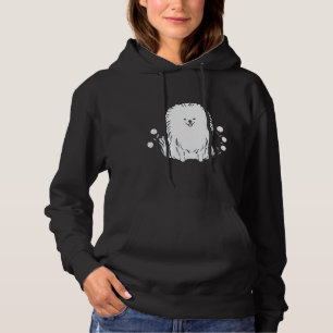 Pom Pom Puppy Dog Pomeranian White Hoodie