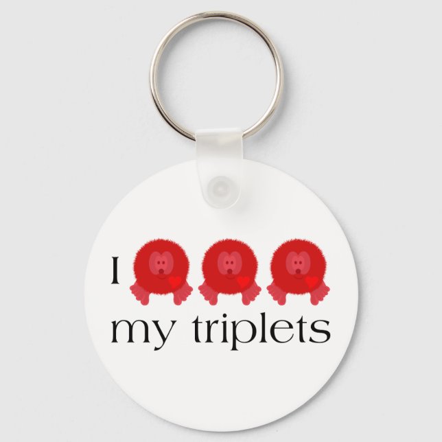 Pom Pom Triplets Keychain (Front)