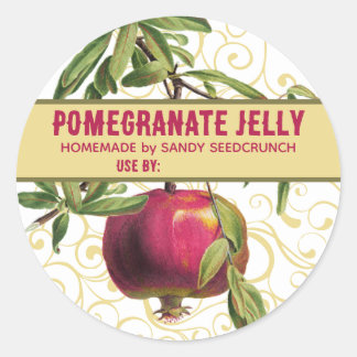 Pom pomegranate personalised fruit canning label