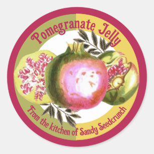 Pom pomegranate personalised fruit canning label