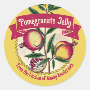 Pom pomegranate personalised fruit canning label