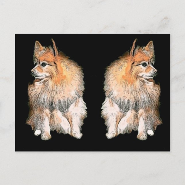 Pom Waiting On Santa #2 Holiday Postcard (Front)