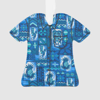 Pomaika’i Tiki Hawaiian Vintage Tapa Aloha Shirt Ornament