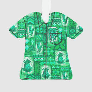 Pomaika’i Tiki Hawaiian Vintage Tapa Aloha Shirt Ornament