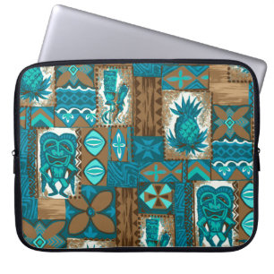 Pomaika’i Tiki Hawaiian Vintage Tapa Laptop Sleeve