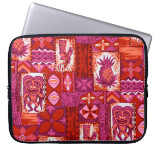 Pomaika’i Tiki Hawaiian Vintage Tapa Laptop Sleeve