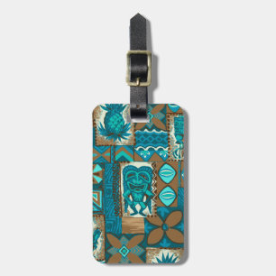 Pomaika’i Tiki Hawaiian Vintage Tapa Luggage Tag