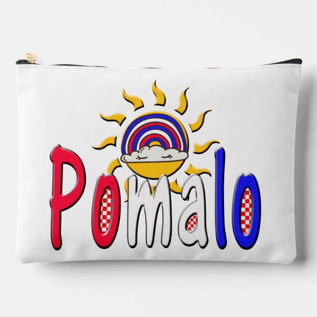 Pomalo – Croatian Relaxation with Sun & Rainbow  Accessory Pouch (Front)