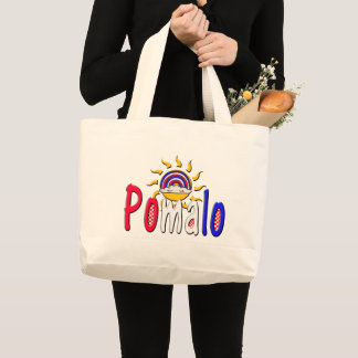 Pomalo – Croatian Relaxation with Sun & Rainbow  Large Tote Bag