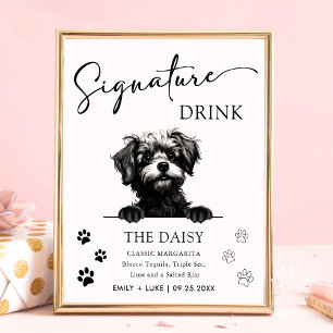 Pomapoo Dog Wedding Signature Drink Sign