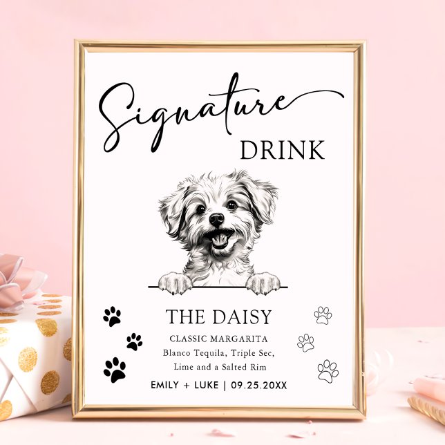 Pomapoo Dog Wedding Signature Drink Sign (Creator Uploaded)