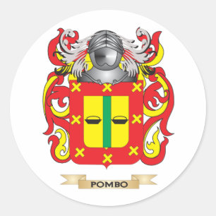 Pombo Coat of Arms (Family Crest) Classic Round Sticker