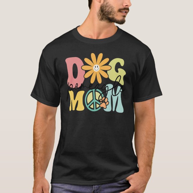 Pomeagle Groovy Dog Mum Women Pet T-Shirt (Front)