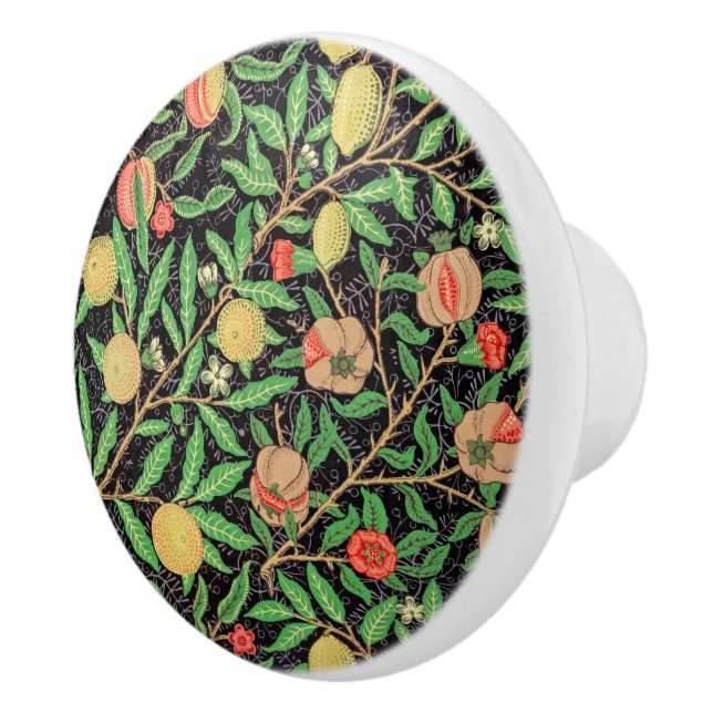 Pomegranate and Flowers on Branches Ceramic Knob (Right)
