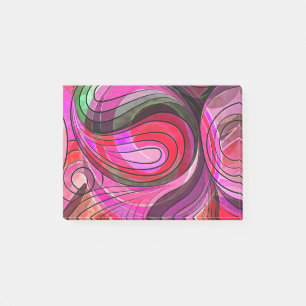 Pomegranate And Granite Doodle With Black Lines Post-it Notes