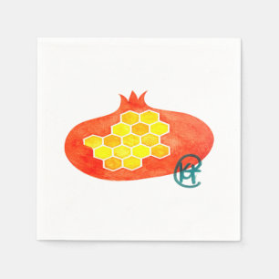 Pomegranate and Honeycomb Rosh Hashana Art Napkin