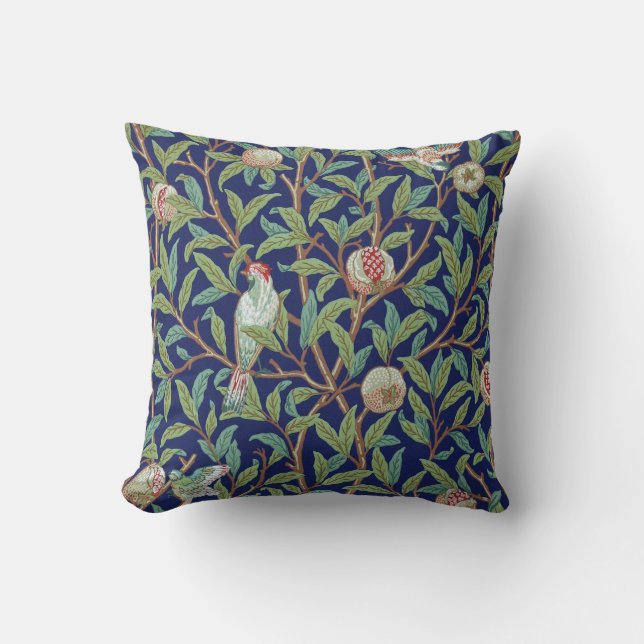 Pomegranate and Little Bird, William Morris Cushion (Front)