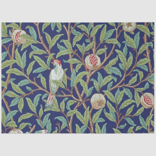 Pomegranate and Little Bird, William Morris Tissue Paper (Front)