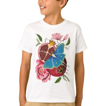 Pomegranate and Luna Moth Children's Basic T-Shirt