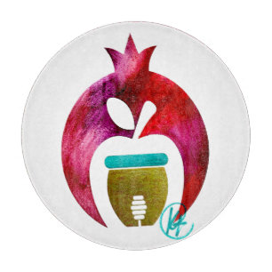 Pomegranate Apple Honey Art Rosh Hashana Challah Cutting Board