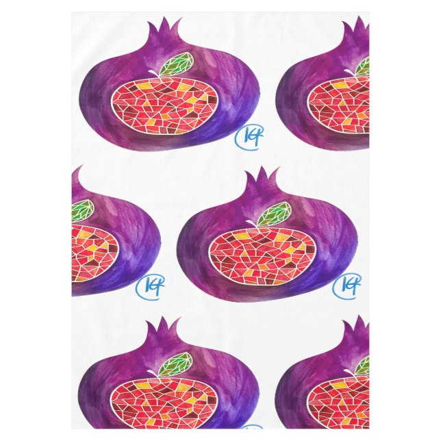 Pomegranate Apple Rosh Hashana Table Cloth (Front)