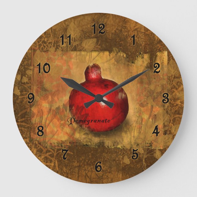 Pomegranate Botanical Large Clock (Front)