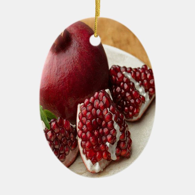 Pomegranate Ceramic Tree Decoration (Front)