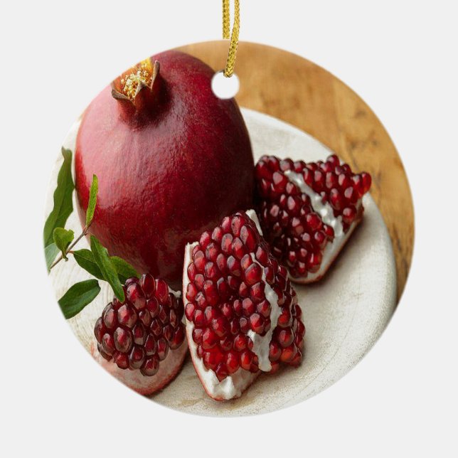 Pomegranate Ceramic Tree Decoration (Front)