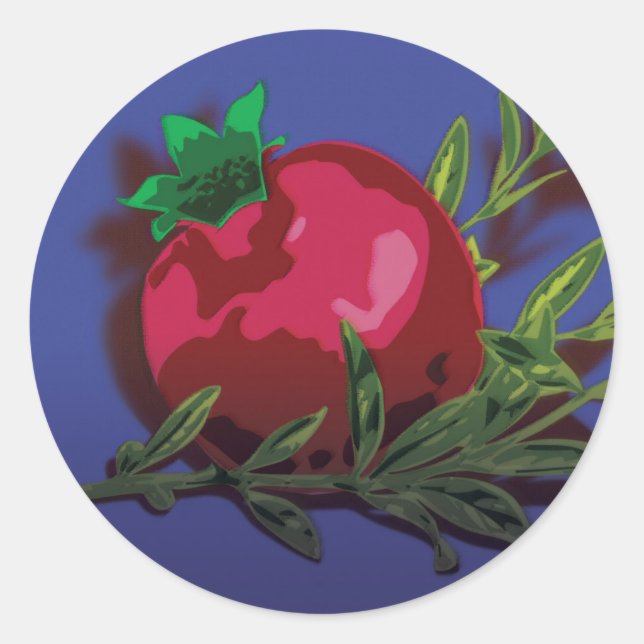 Pomegranate Classic Round Sticker (Front)