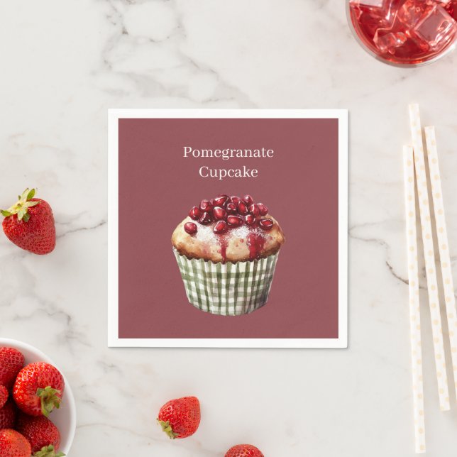 Pomegranate Cupcake Napkin (Insitu)