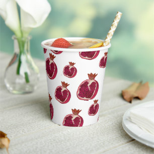 Pomegranate Design Paper Cup