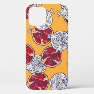 Pomegranate Drawn: Handmade Vintage Pattern iPhone 12 Case