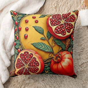 Pomegranate Elegance Art Print Cushion