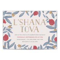 Pomegranate Florals Rosh Hashanah Invite