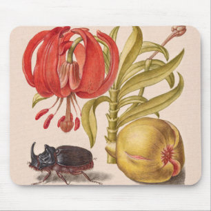 Pomegranate Flower, Fruit and Rhinoceros Beetle Mouse Mat