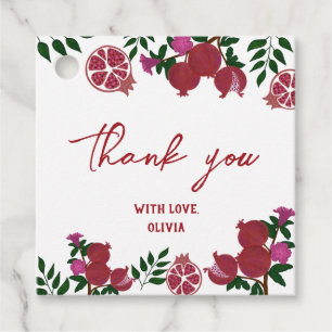 Pomegranate Fresh Fruite Birthday Gift Favour Tags