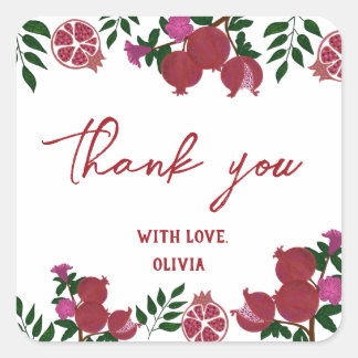 Pomegranate Fresh Fruite Birthday Gift Square Sticker