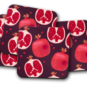 Pomegranate Fruit Coaster Fruit Coaster Set
