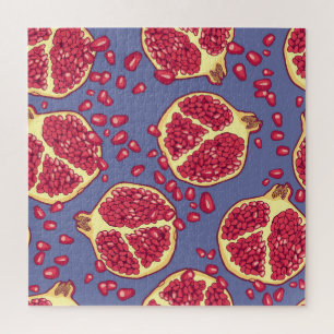 Pomegranate Fruit Seamless Pattern Design Jigsaw Puzzle