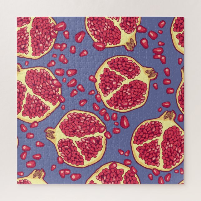 Pomegranate Fruit Seamless Pattern Design Jigsaw Puzzle (Vertical)