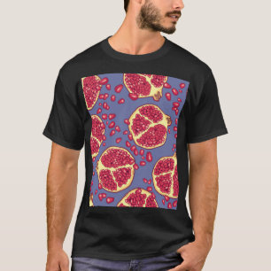 Pomegranate Fruit Seamless Pattern Design T-Shirt