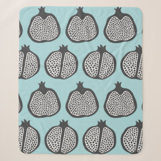 Pomegranate fruit slices seamless pattern backgrou sherpa blanket