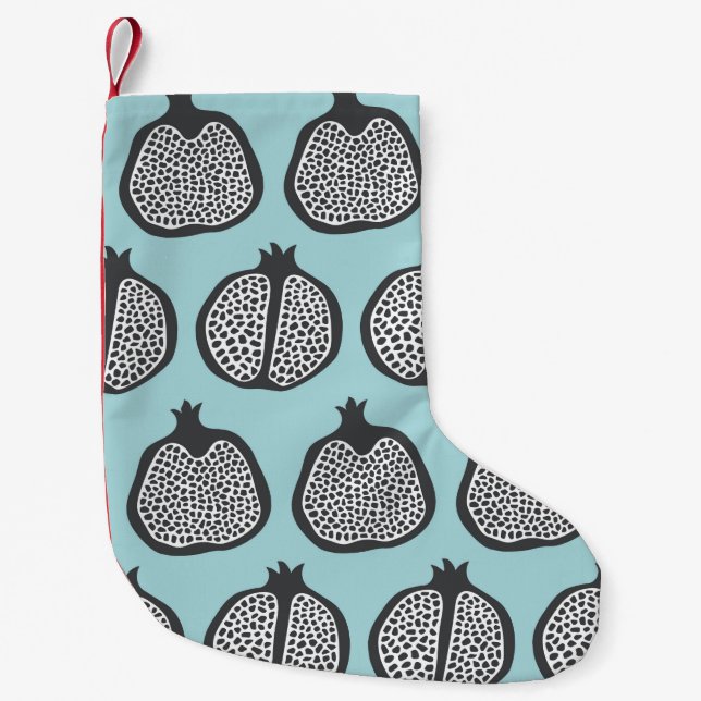 Pomegranate fruit slices seamless pattern backgrou small christmas stocking (Front)