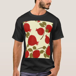 Pomegranate Fruits: Cartoon Yellow Background T-Shirt