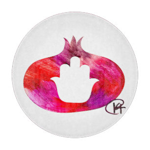 Pomegranate Hamsa Art Cutting Board