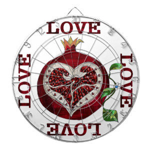Pomegranate Heart LOVE Valentine Dartboard