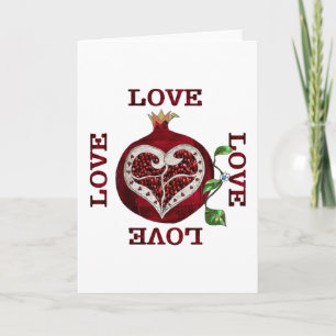 Pomegranate Heart LOVE Valentine Holiday Card