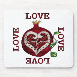 Pomegranate Heart LOVE Valentine Mouse Mat