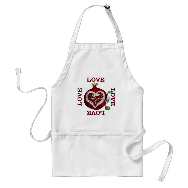 Pomegranate Heart LOVE Valentine Standard Apron (Front)